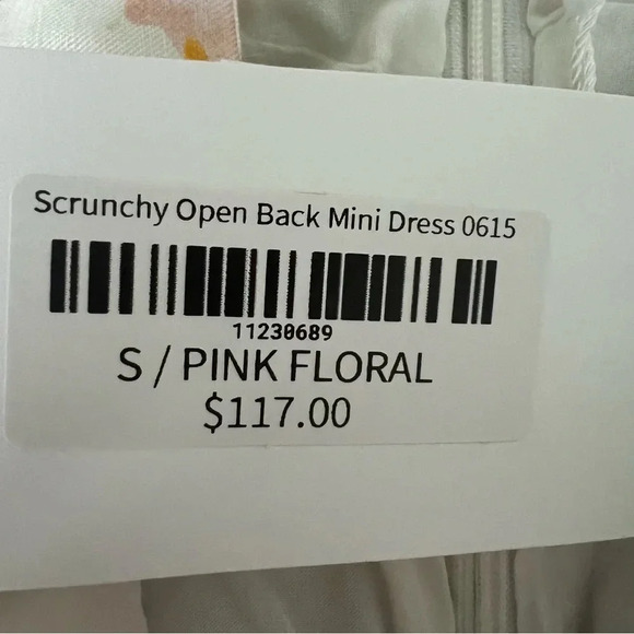 New Sophie Rue Pink Floral Scrunchy Open Back Mini Dress Spaghetti Strap Size S - Picture 13 of 16